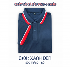 ÁO CÁ SẤU POLY XANH ĐEN SỌC MÃ CS01