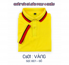 ÁO CÁ SẤU POLY VÀNG SỌC MÃ CS01