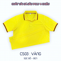 ÁO CÁ SẤU POLY VÀNG SỌC MÃ CS03